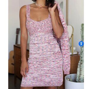 Revolve • GREYLIN •LARGE •Pink Multicolored Francis Melange Knit Mini Dress